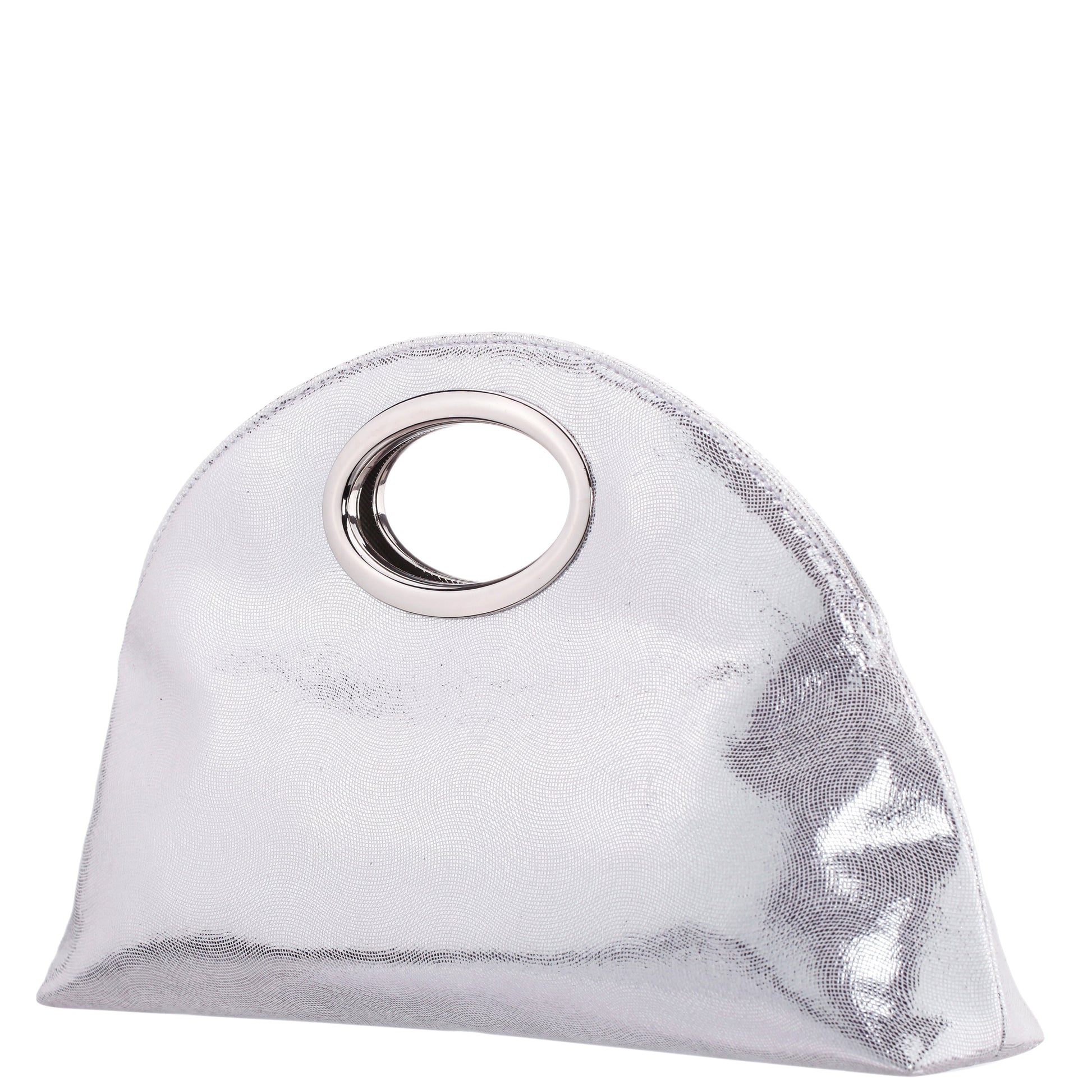 Jael Silver Metallic Geo Swirl Fabric Handle Bag | Nina Shoes