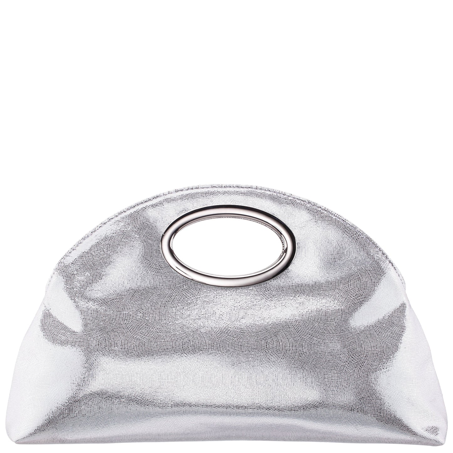 Jael Silver Metallic Geo Swirl Fabric Handle Bag | Nina Shoes
