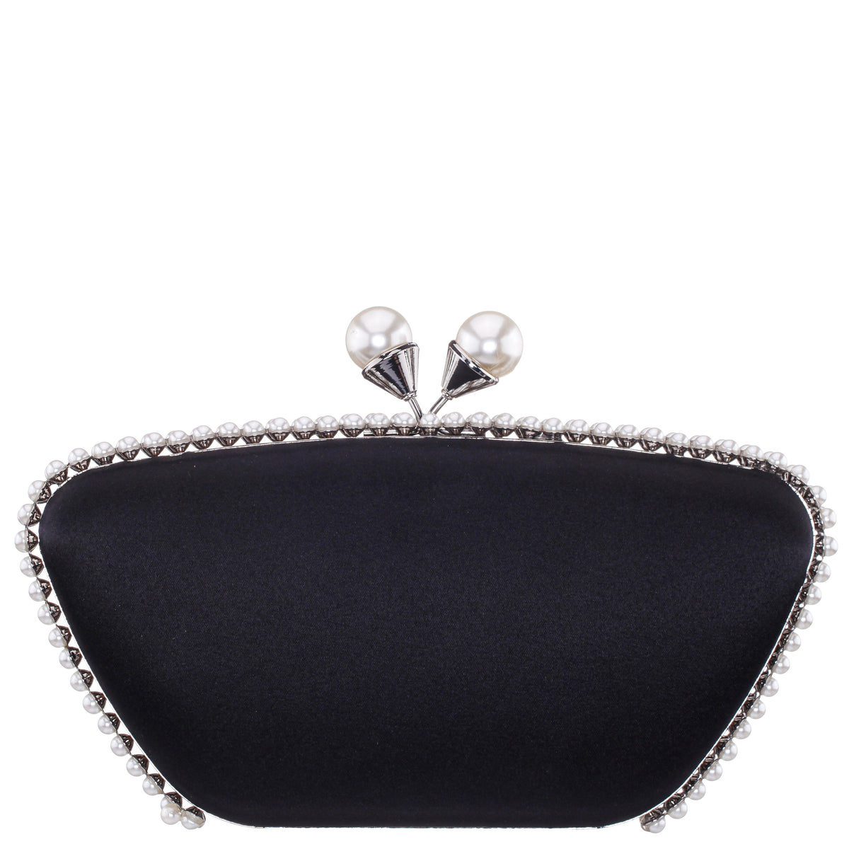 Goddess Black Satin / Plastic Pearl Minaudiere | Nina Shoes