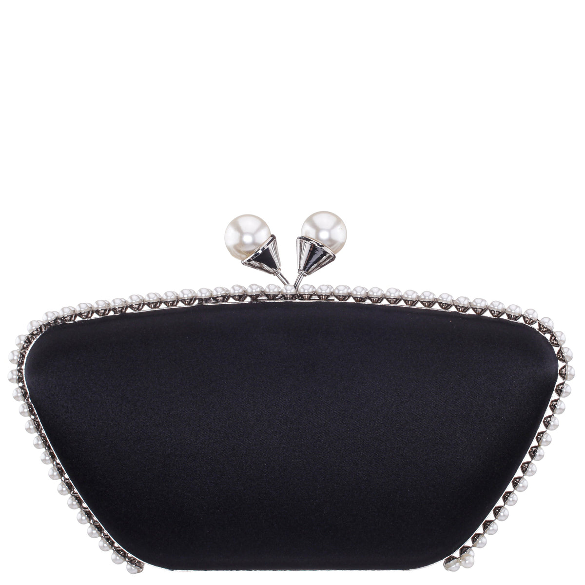 Goddess Black Satin / Plastic Pearl Minaudiere | Nina Shoes