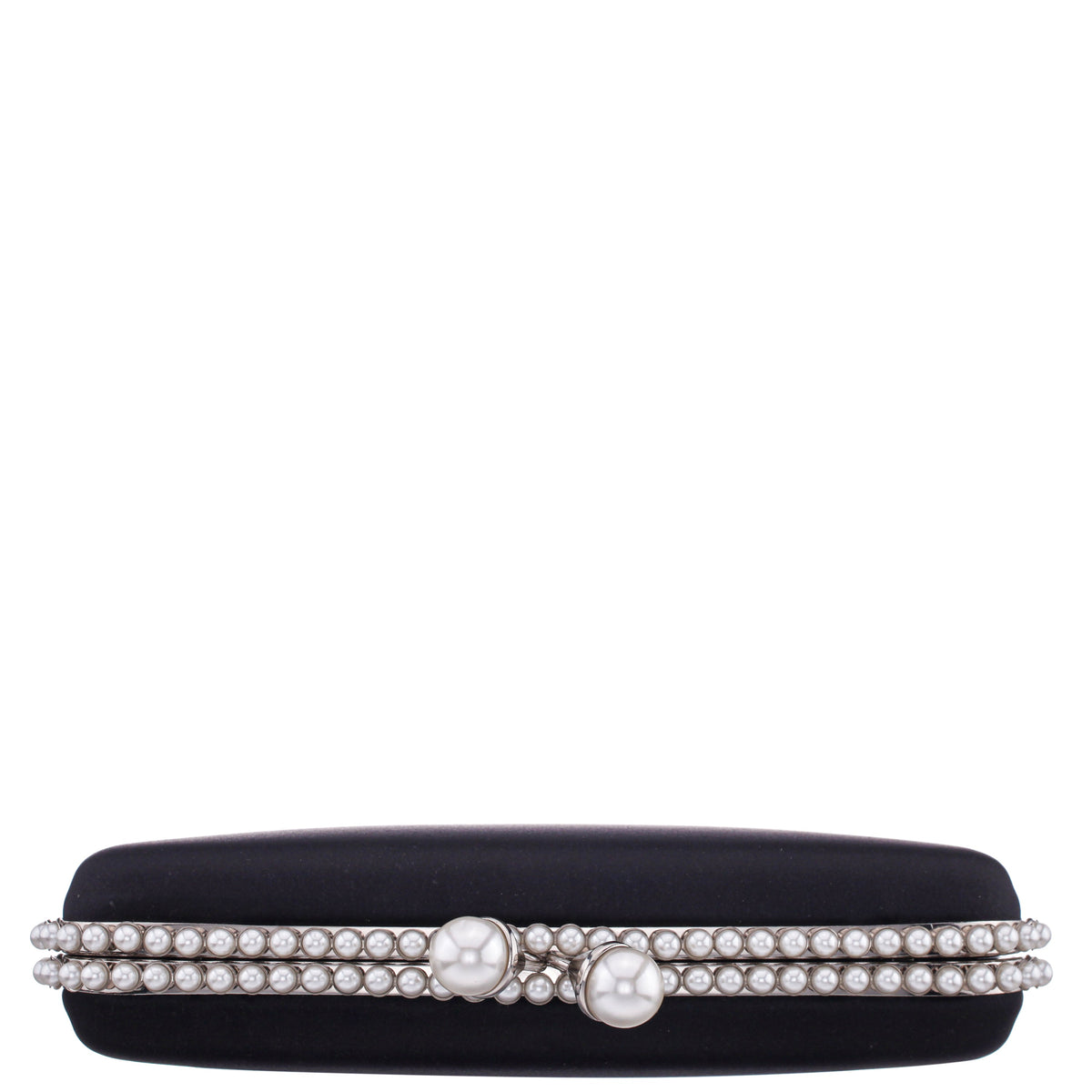 Goddess Black Satin / Plastic Pearl Minaudiere | Nina Shoes