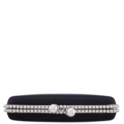 Goddess Black Satin / Plastic Pearl Minaudiere | Nina Shoes
