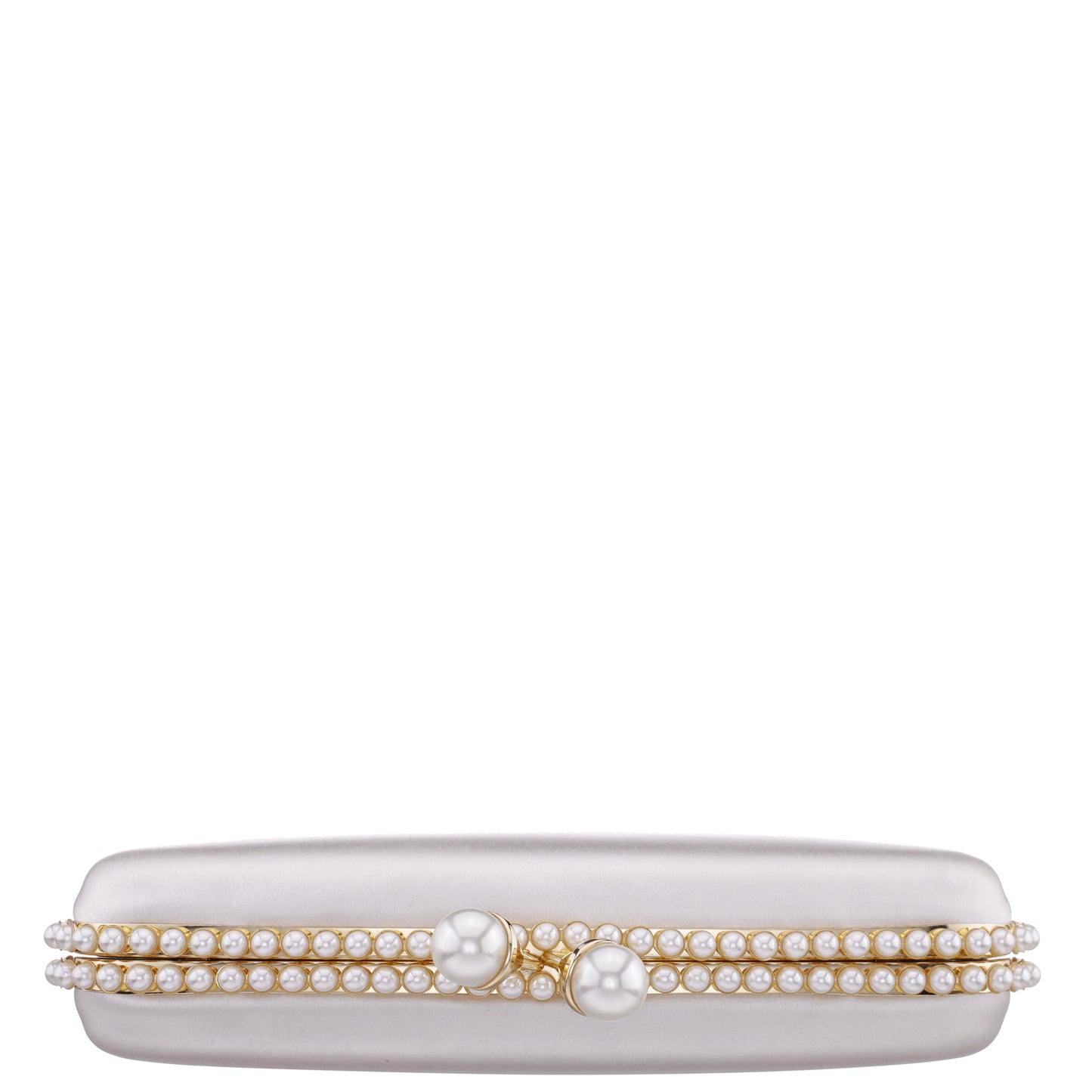 Goddess Beige Satin / Plastic Pearl Minaudiere | Nina Shoes