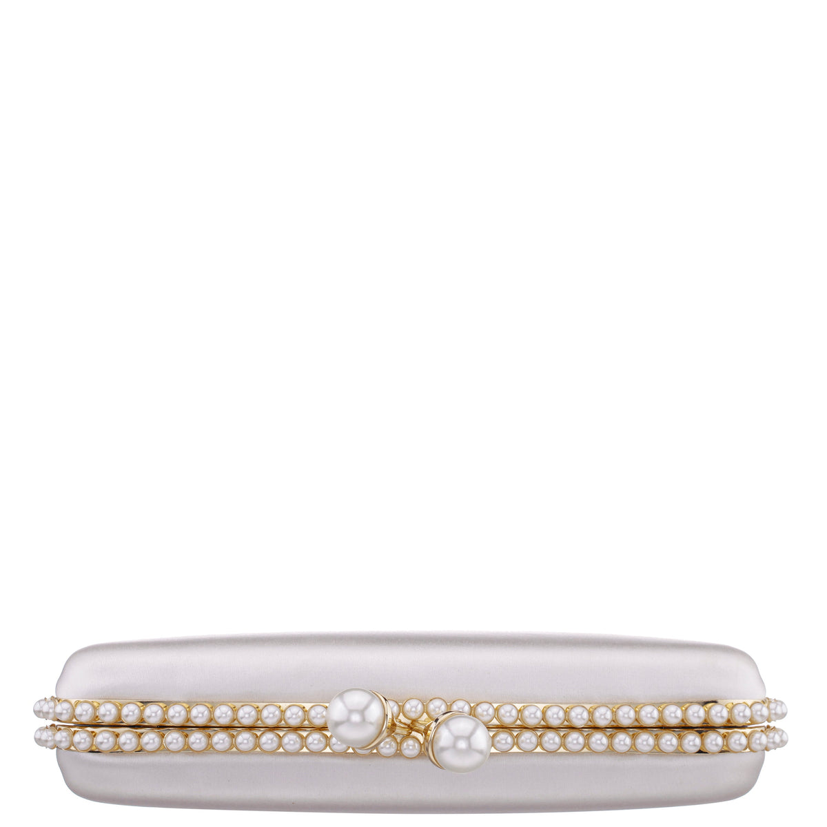 Goddess Beige Satin / Plastic Pearl Minaudiere | Nina Shoes