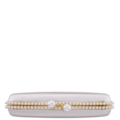 Goddess Beige Satin / Plastic Pearl Minaudiere | Nina Shoes
