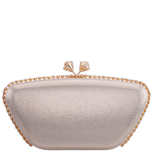 Goddess Platino Reflective Suedette / Glass Crystal Minaudiere | Nina Shoes