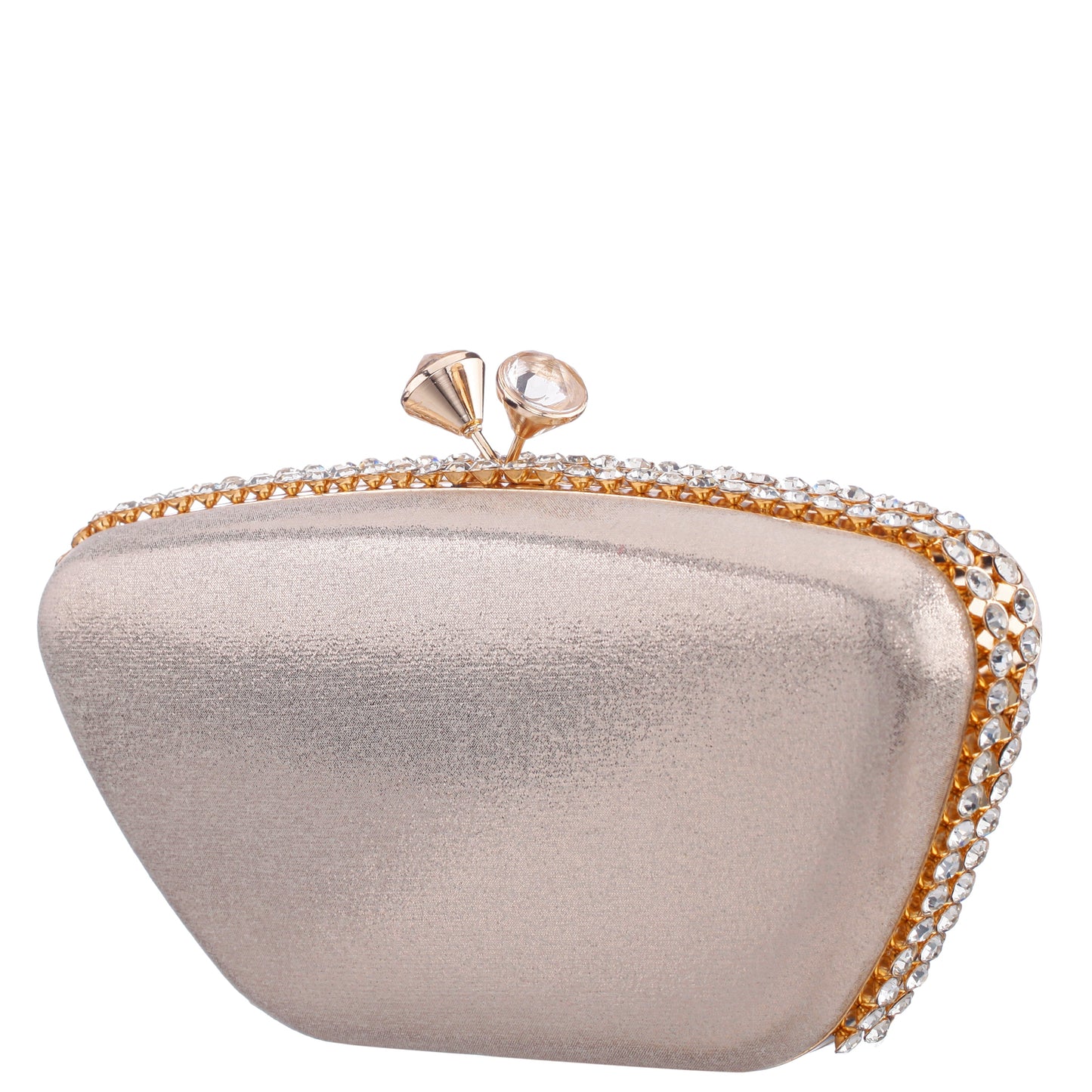 Goddess Platino Reflective Suedette / Glass Crystal Minaudiere | Nina Shoes