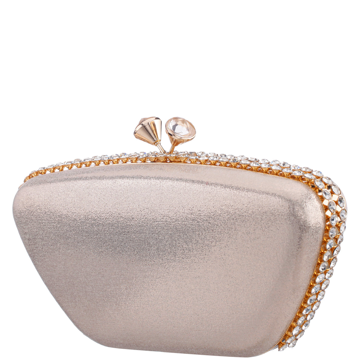 Goddess Platino Reflective Suedette / Glass Crystal Minaudiere | Nina Shoes