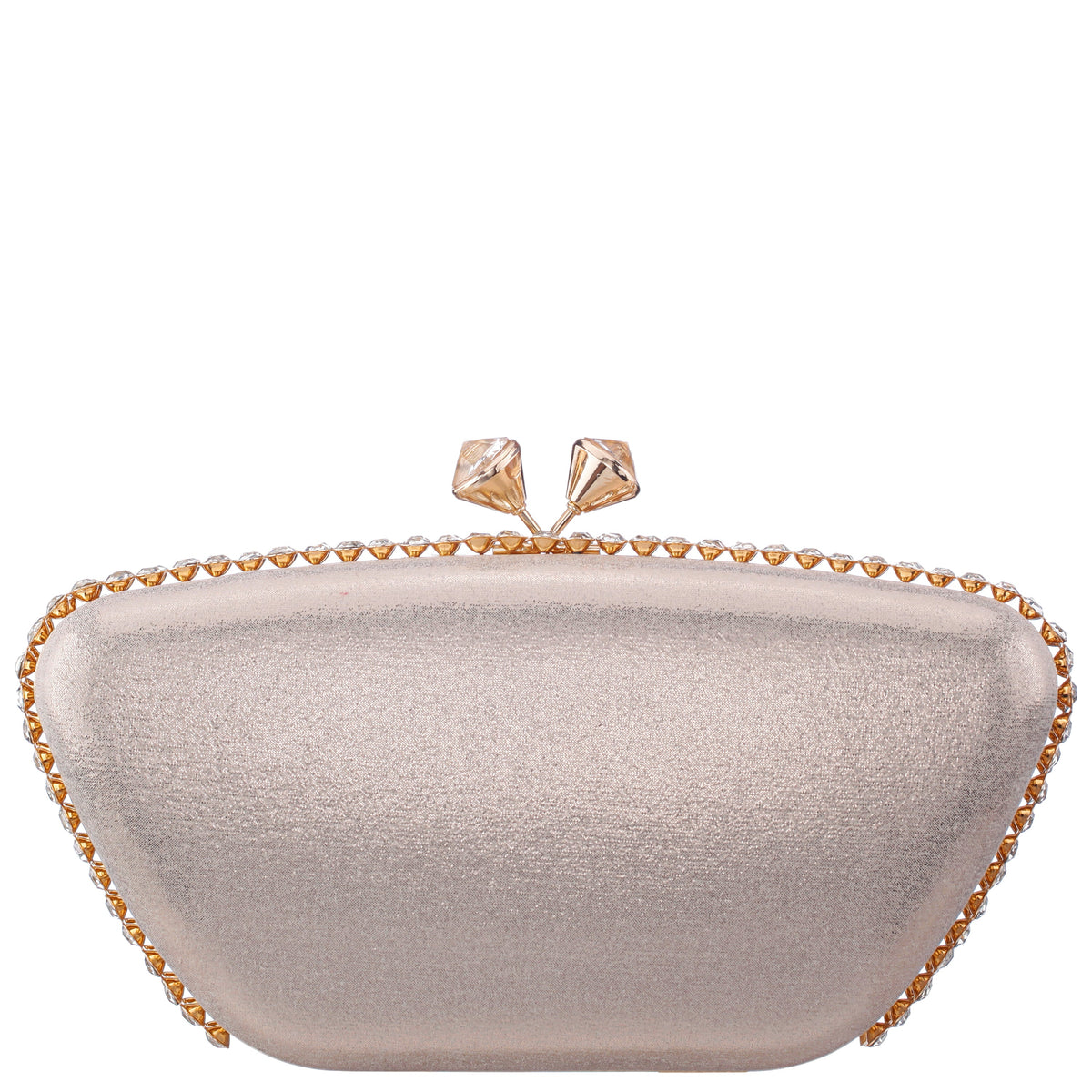 Goddess Platino Reflective Suedette / Glass Crystal Minaudiere | Nina Shoes