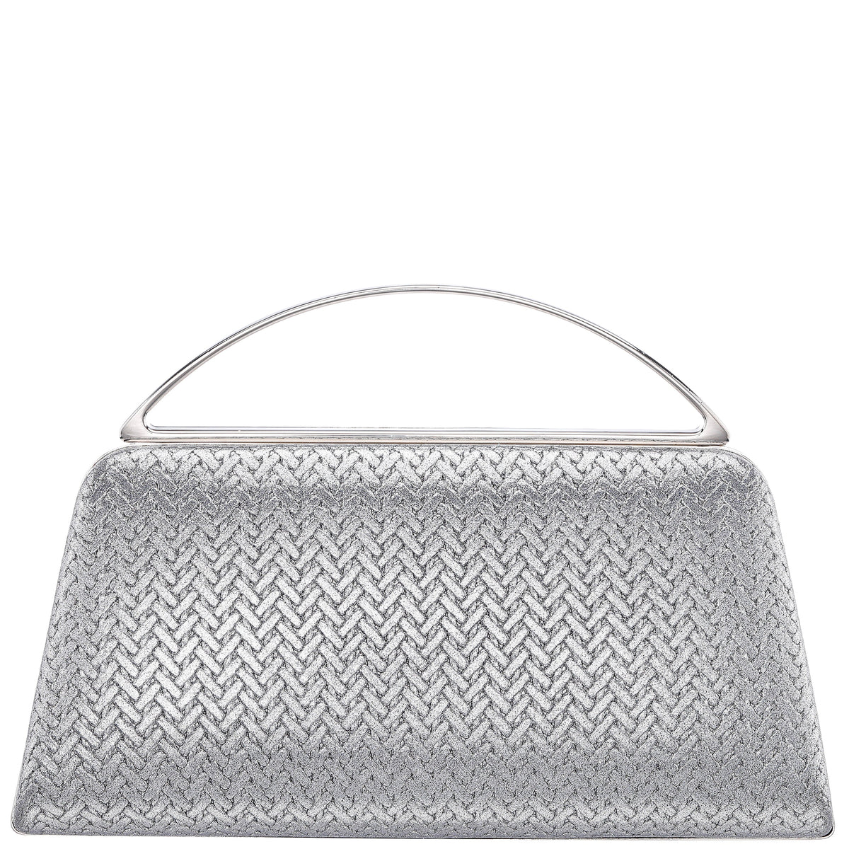 Genesis-G Antique Silver Metallic Faux Weave Box Bag | Nina Shoes