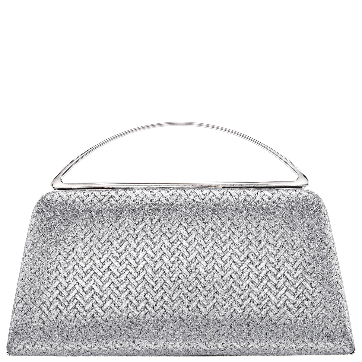 Genesis-G Antique Silver Metallic Faux Weave Box Bag | Nina Shoes