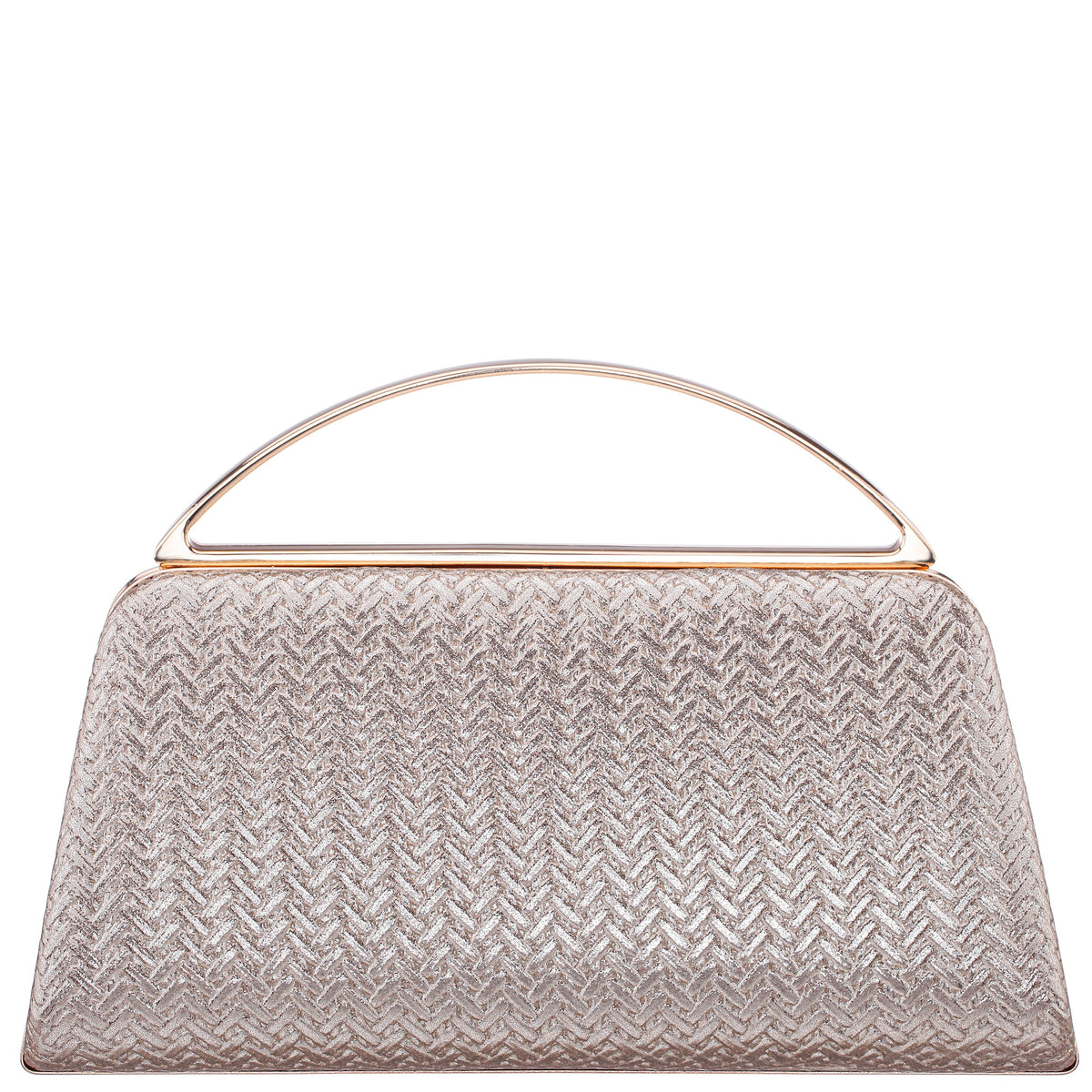 Genesis-G Light Gold Metallic Faux Weave Box Bag | Nina Shoes