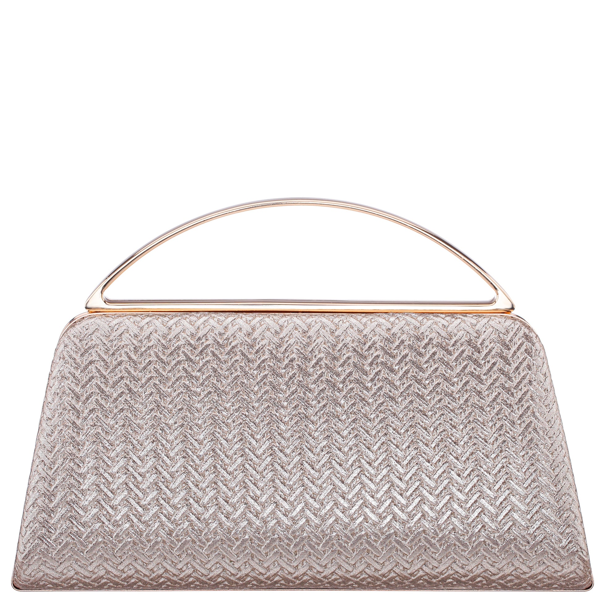 Genesis-G Light Gold Metallic Faux Weave Box Bag | Nina Shoes