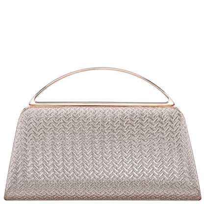 Genesis-G Light Gold Metallic Faux Weave Box Bag | Nina Shoes