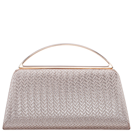 Genesis-G Light Gold Metallic Faux Weave Box Bag | Nina Shoes