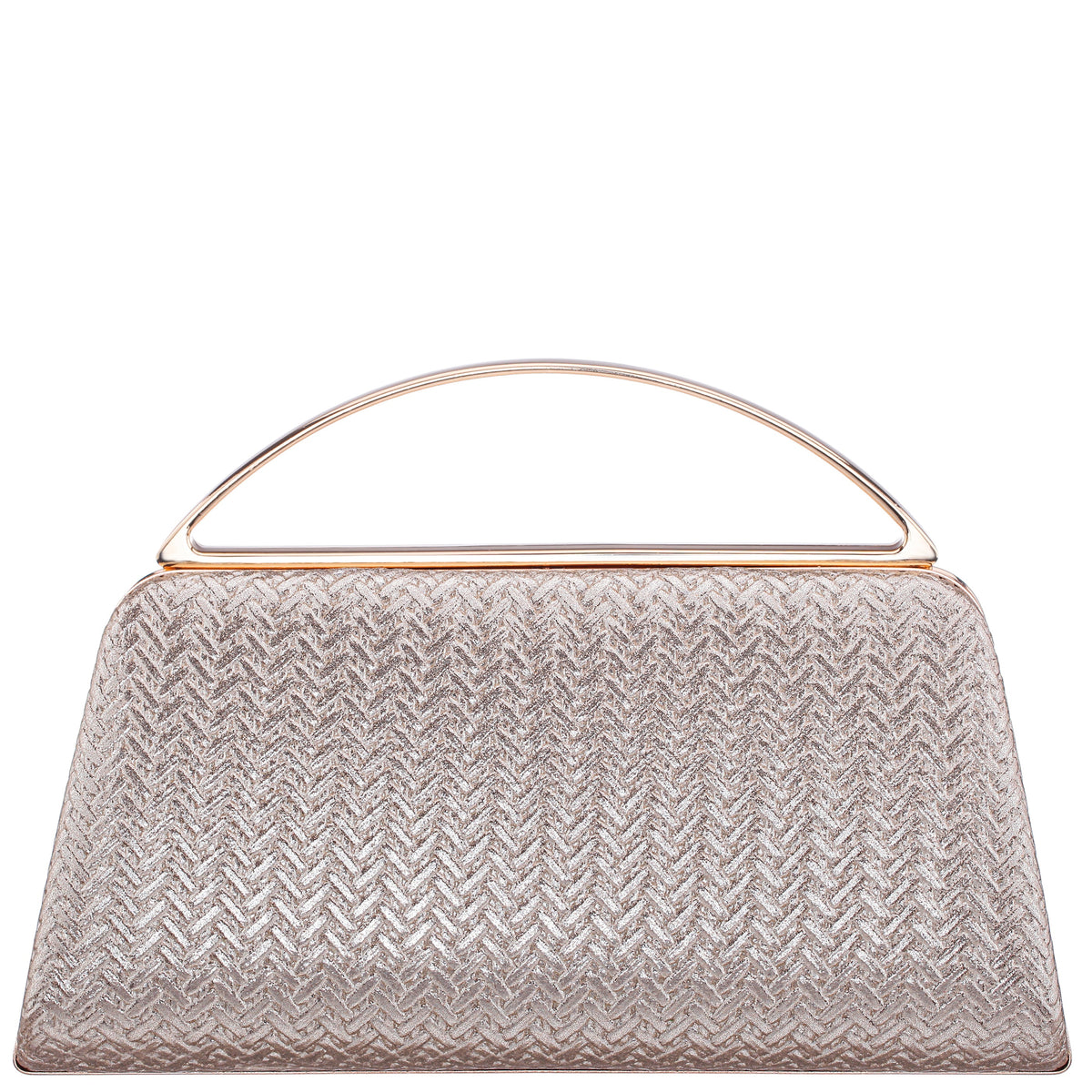 Genesis-G Light Gold Metallic Faux Weave Box Bag | Nina Shoes