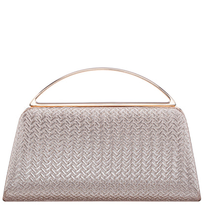 Genesis-G Light Gold Metallic Faux Weave Box Bag | Nina Shoes