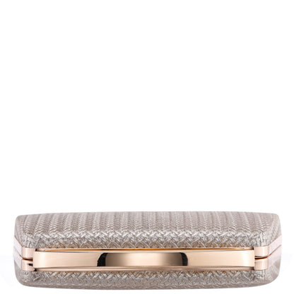 Genesis-G Light Gold Metallic Faux Weave Box Bag | Nina Shoes