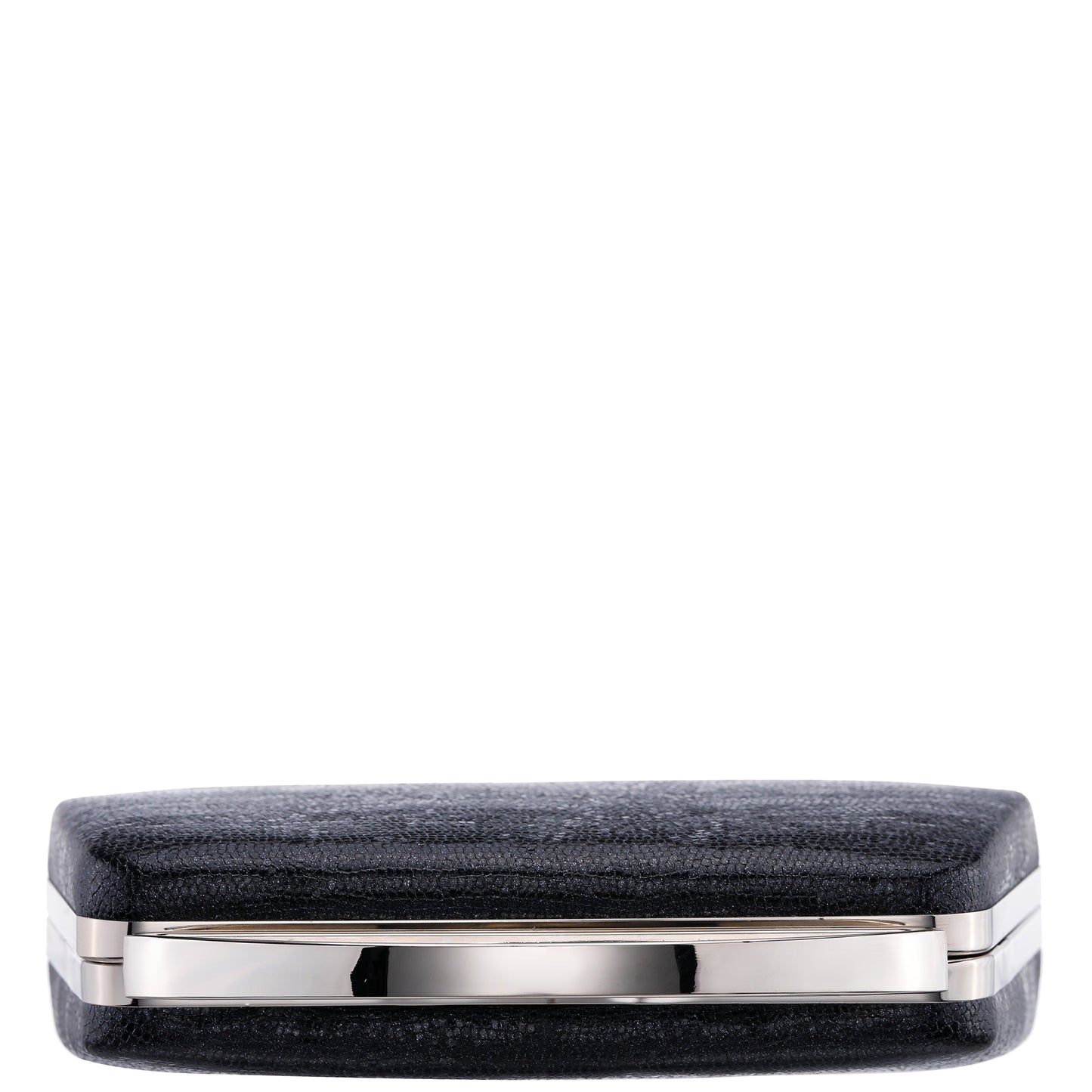 Genesis-S Black Embossed Metallic Snake Minaudiere | Nina Shoes