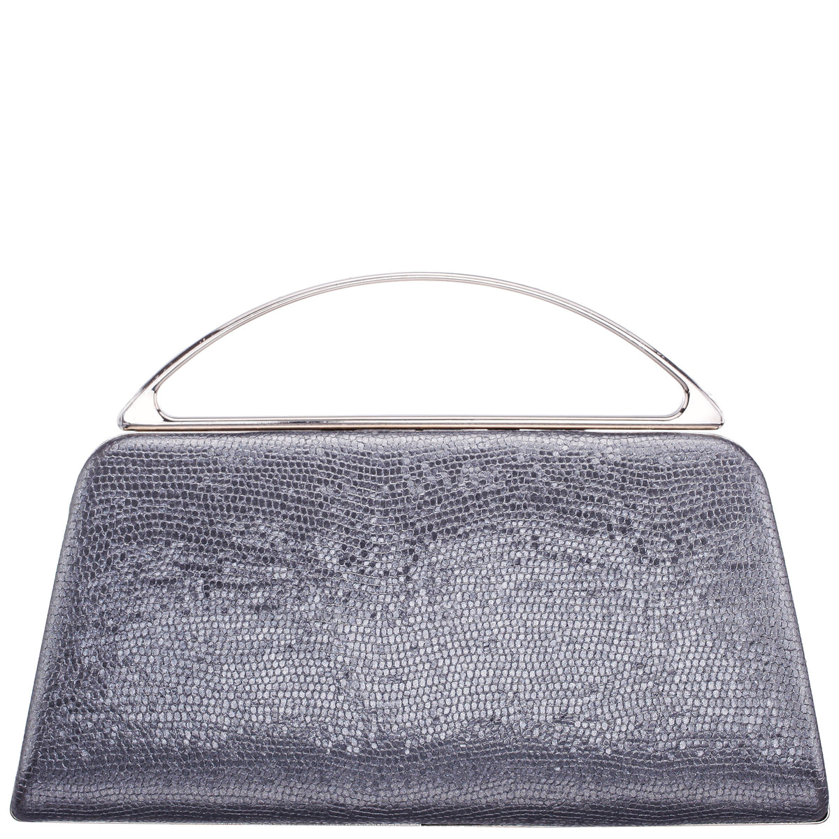 Genesis-S Dark Silver Embossed Metallic Snake Minaudiere | Nina Shoes