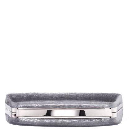 Genesis-S Dark Silver Embossed Metallic Snake Minaudiere | Nina Shoes