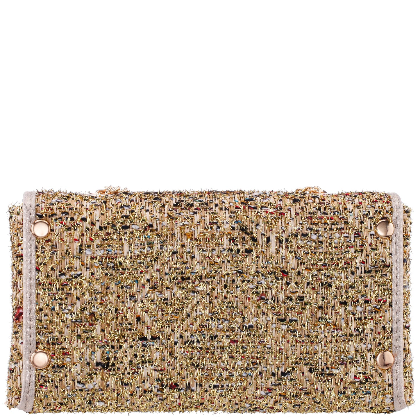 Cerise Gold Metallic Tweed Crossbody Bag | Nina Shoes
