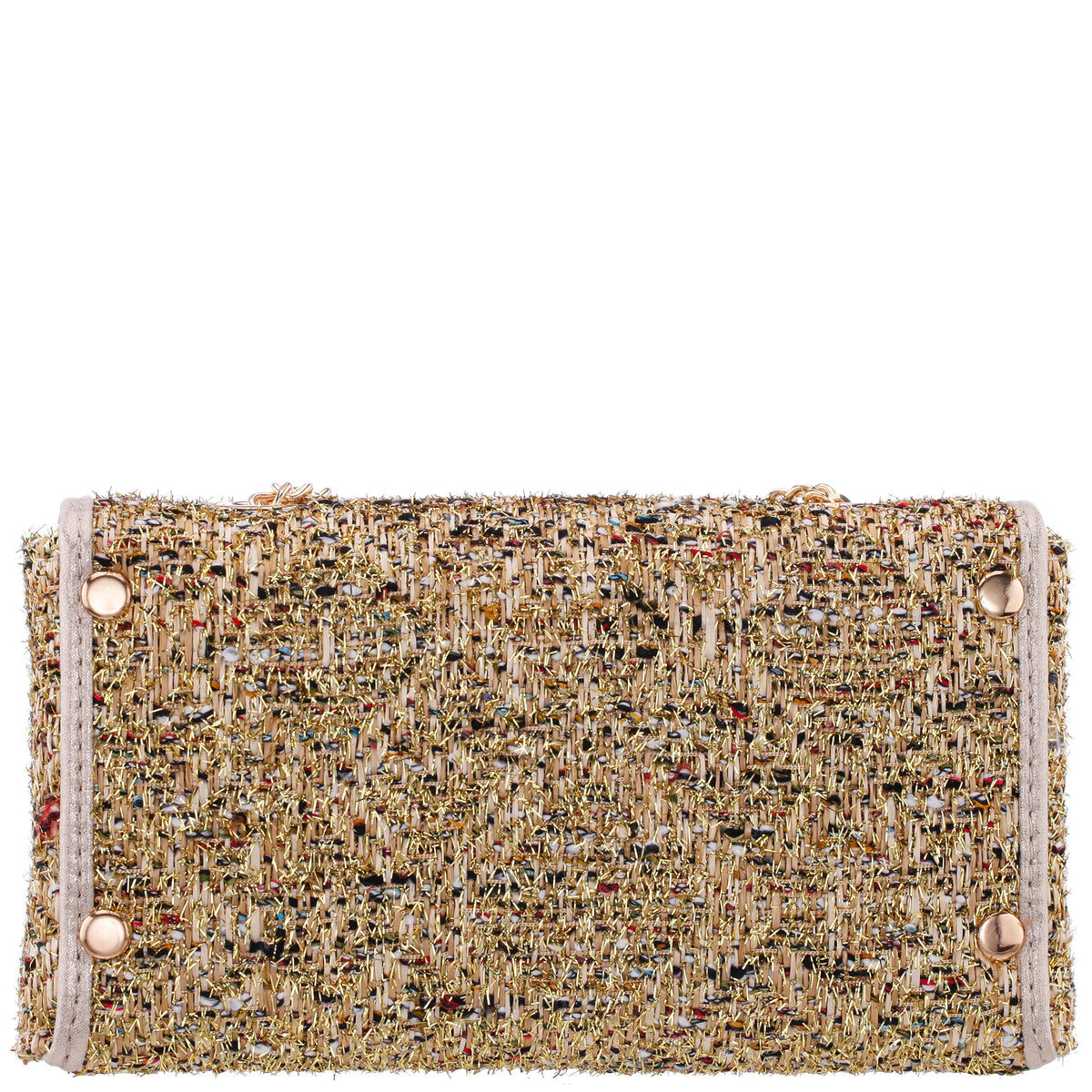 Cerise Gold Metallic Tweed Crossbody Bag | Nina Shoes