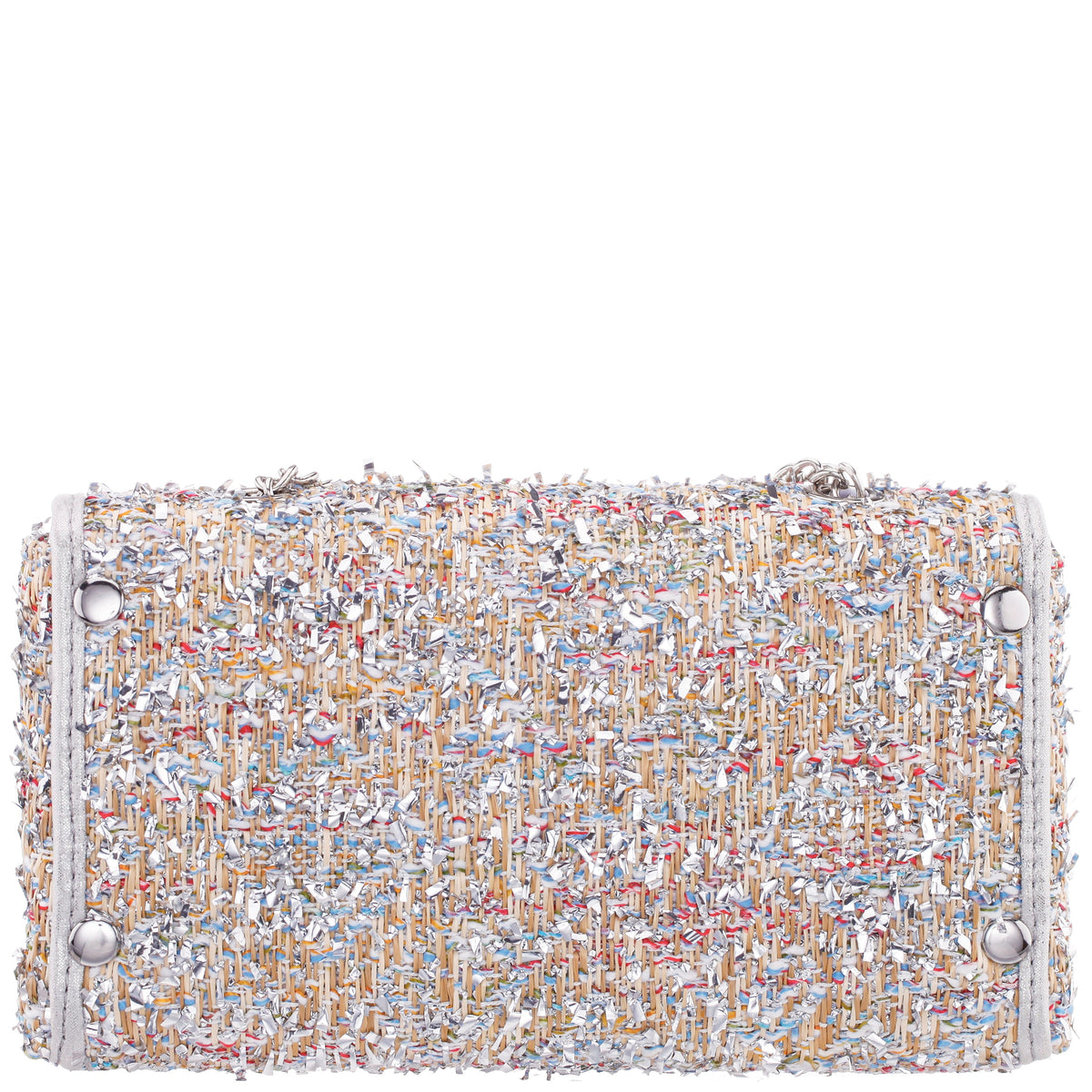 Cerise Silver Multi Metallic Tweed Crossbody Bag | Nina Shoes