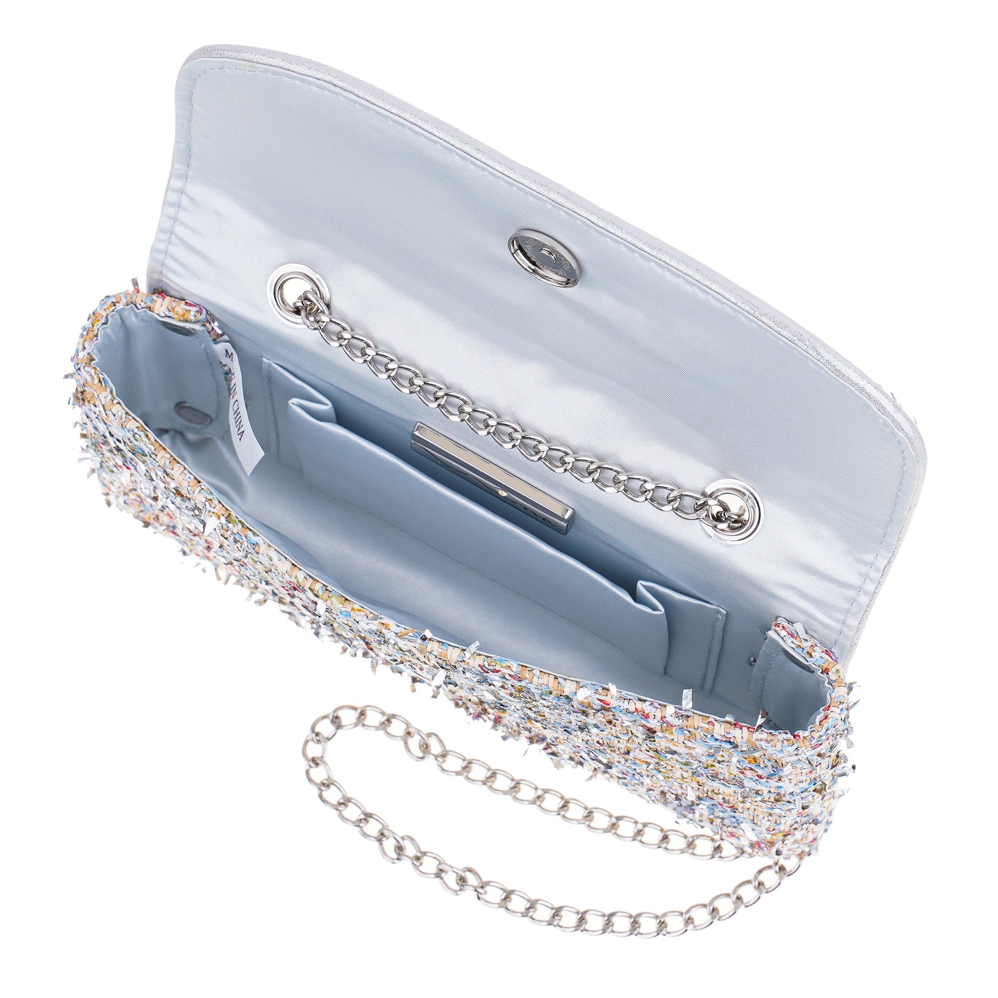 Cerise Silver Multi Metallic Tweed Crossbody Bag | Nina Shoes