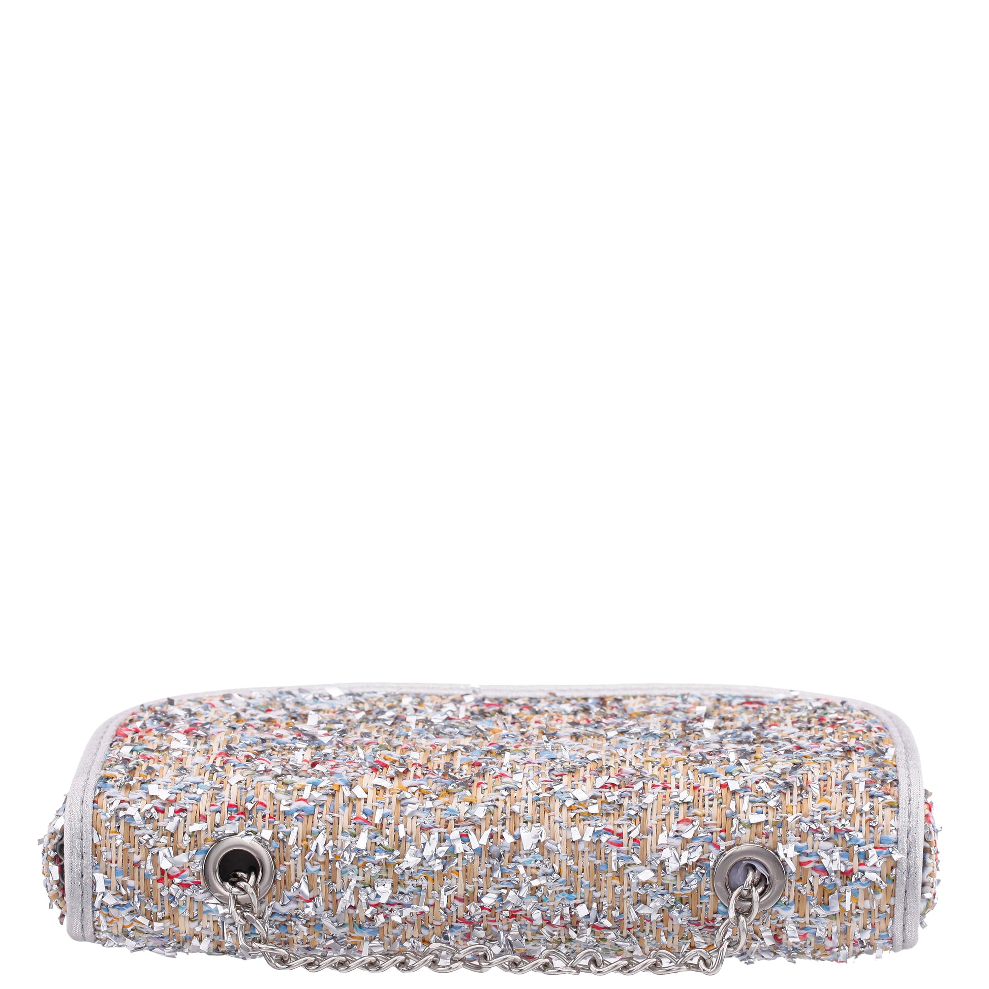 Cerise Silver Multi Metallic Tweed Crossbody Bag | Nina Shoes