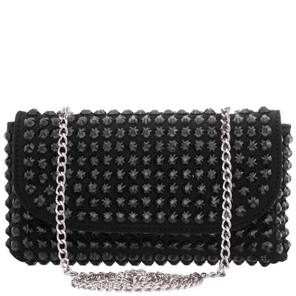 Bixby Black Satin Crossbody Bag | Nina Shoes