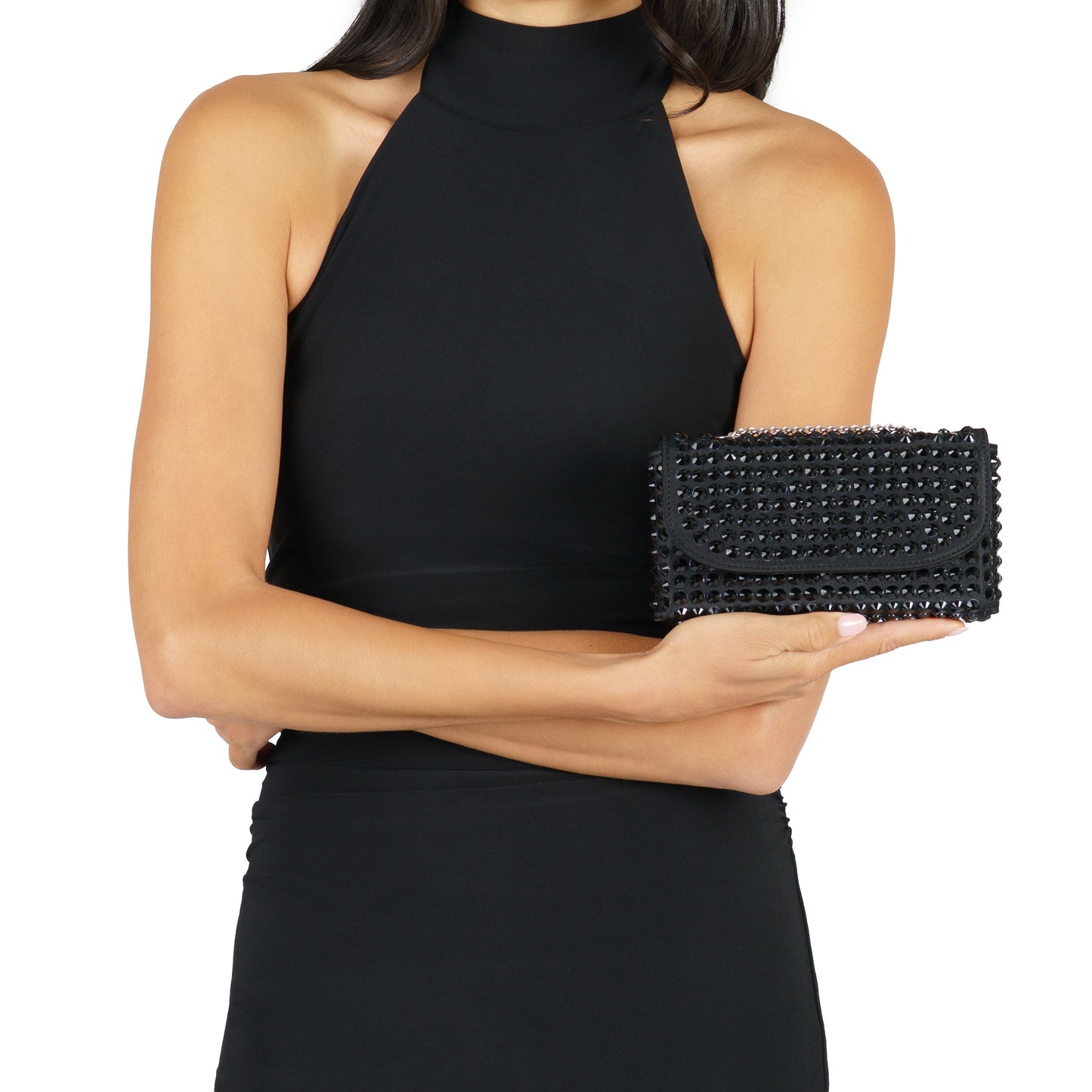 Bixby Black Satin Crossbody Bag | Nina Shoes