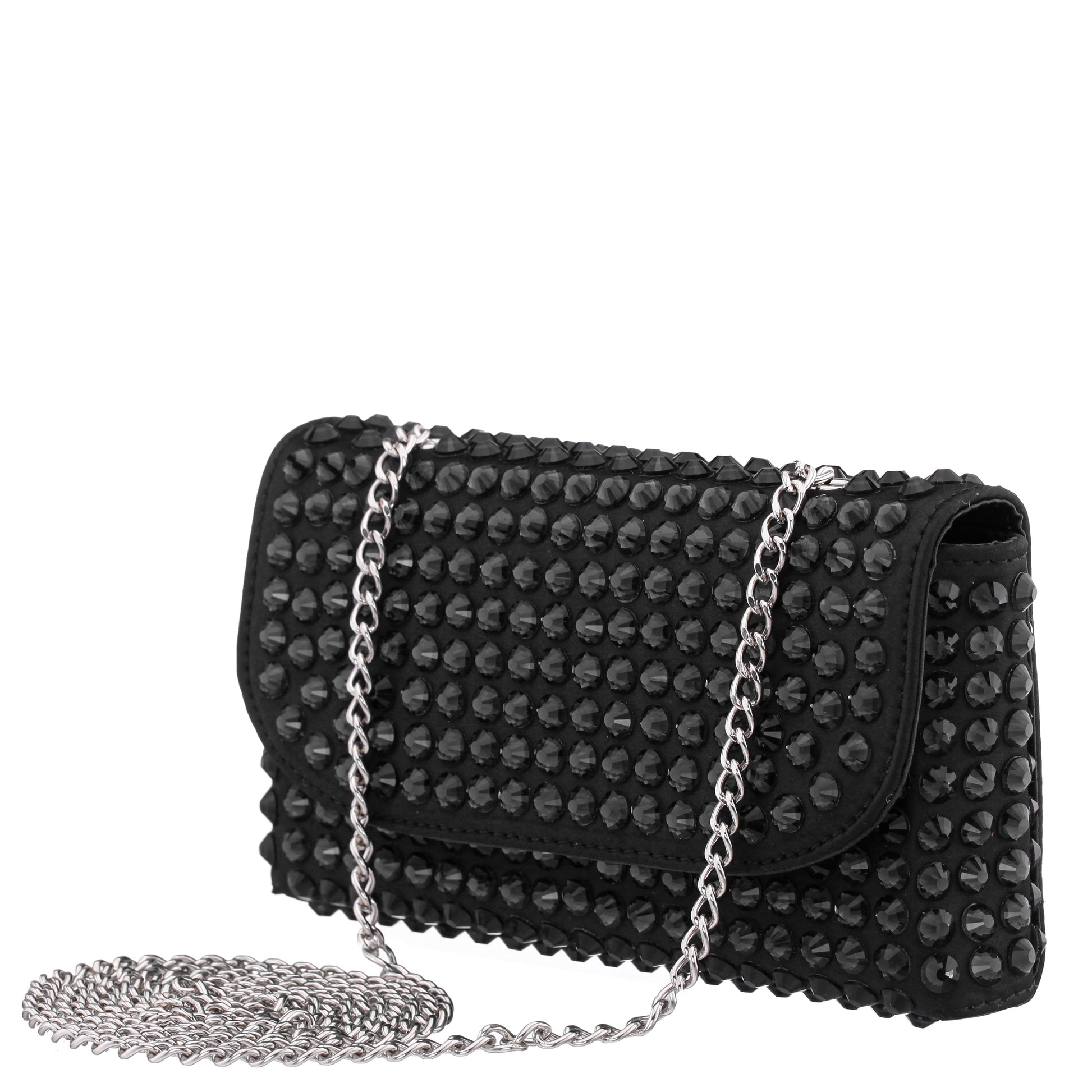Bixby Black Satin Crossbody Bag | Nina Shoes