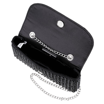 Bixby Black Satin Crossbody Bag | Nina Shoes