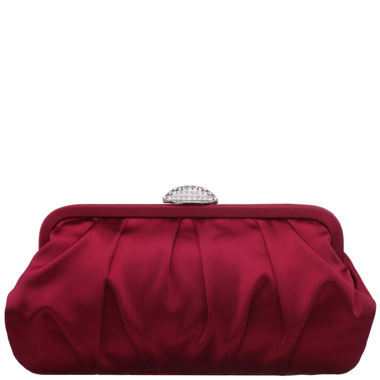 Concord Red Satin Frame Clutch | Nina Shoes