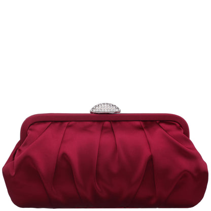 Concord Red Satin Frame Clutch | Nina Shoes