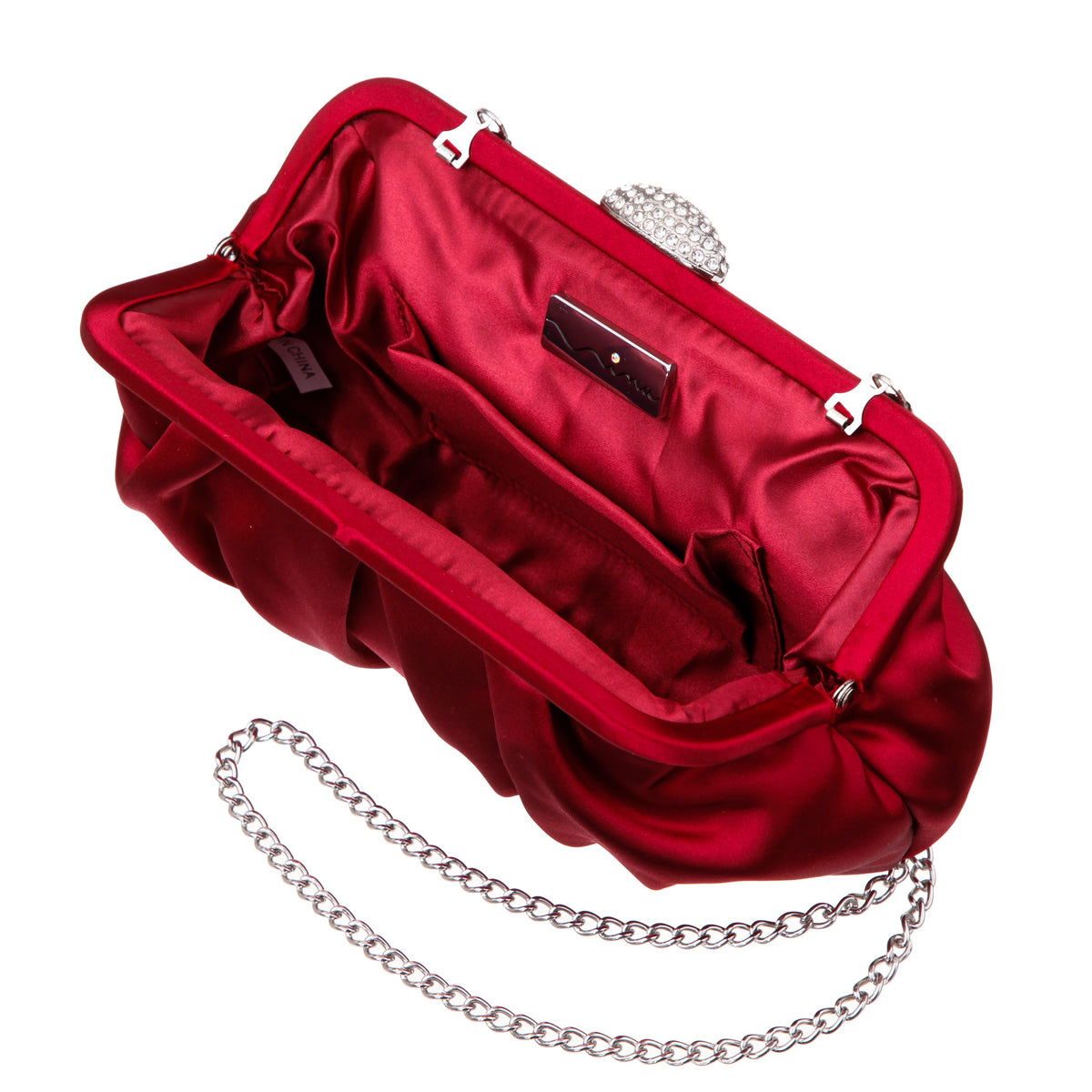 Concord Red Satin Frame Clutch | Nina Shoes