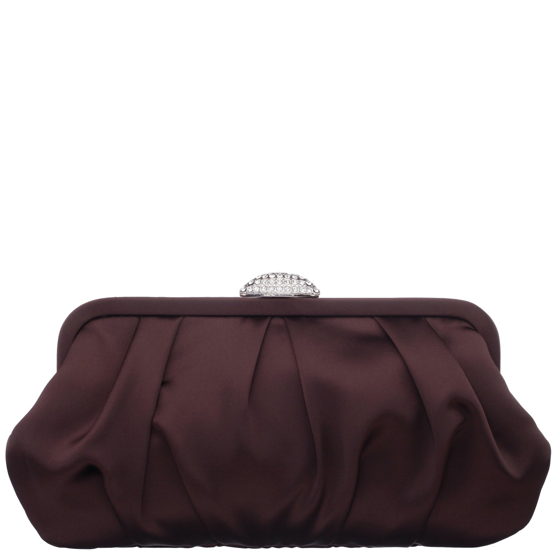 Concord CHOCOLATE Satin Clutch | Nina Shoes
