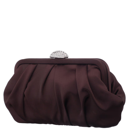 Concord CHOCOLATE Satin Clutch | Nina Shoes