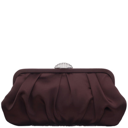Concord CHOCOLATE Satin Clutch | Nina Shoes