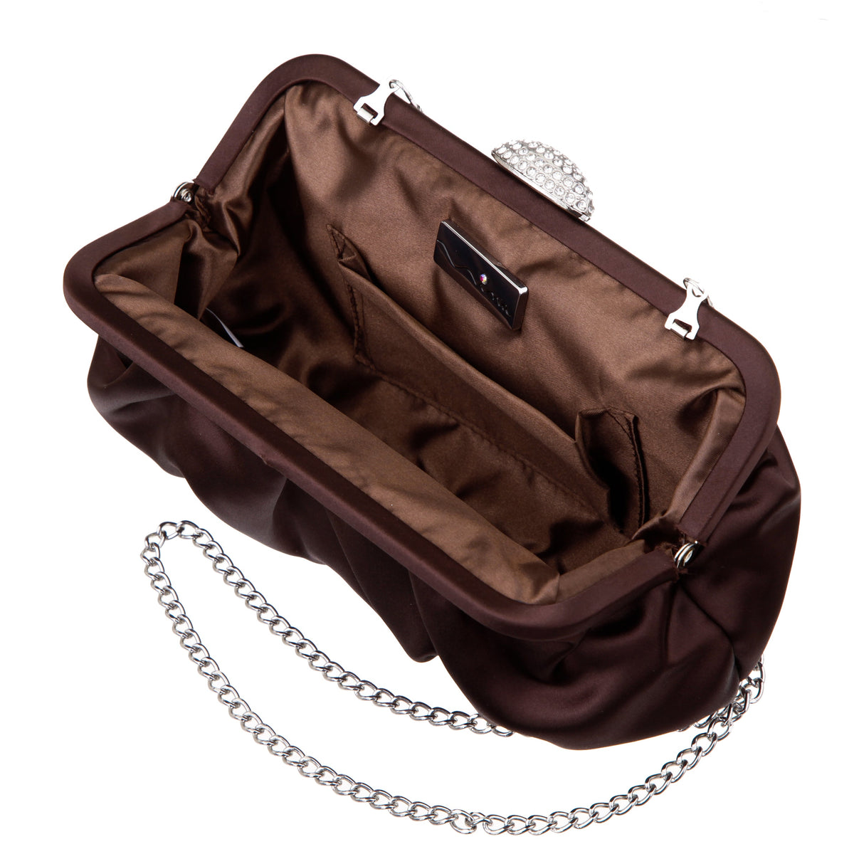 Concord CHOCOLATE Satin Clutch | Nina Shoes