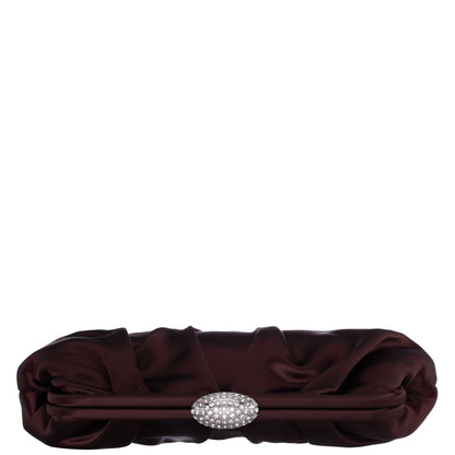 Concord CHOCOLATE Satin Clutch | Nina Shoes
