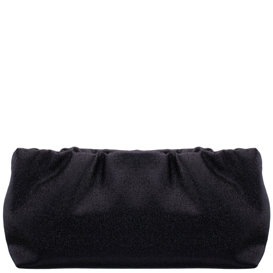 Thea-T Black Stellarglow Fabric Frame Clutch | Nina Shoes