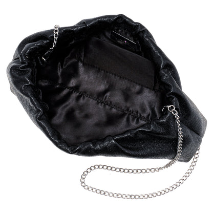 Thea-T Black Stellarglow Fabric Frame Clutch | Nina Shoes