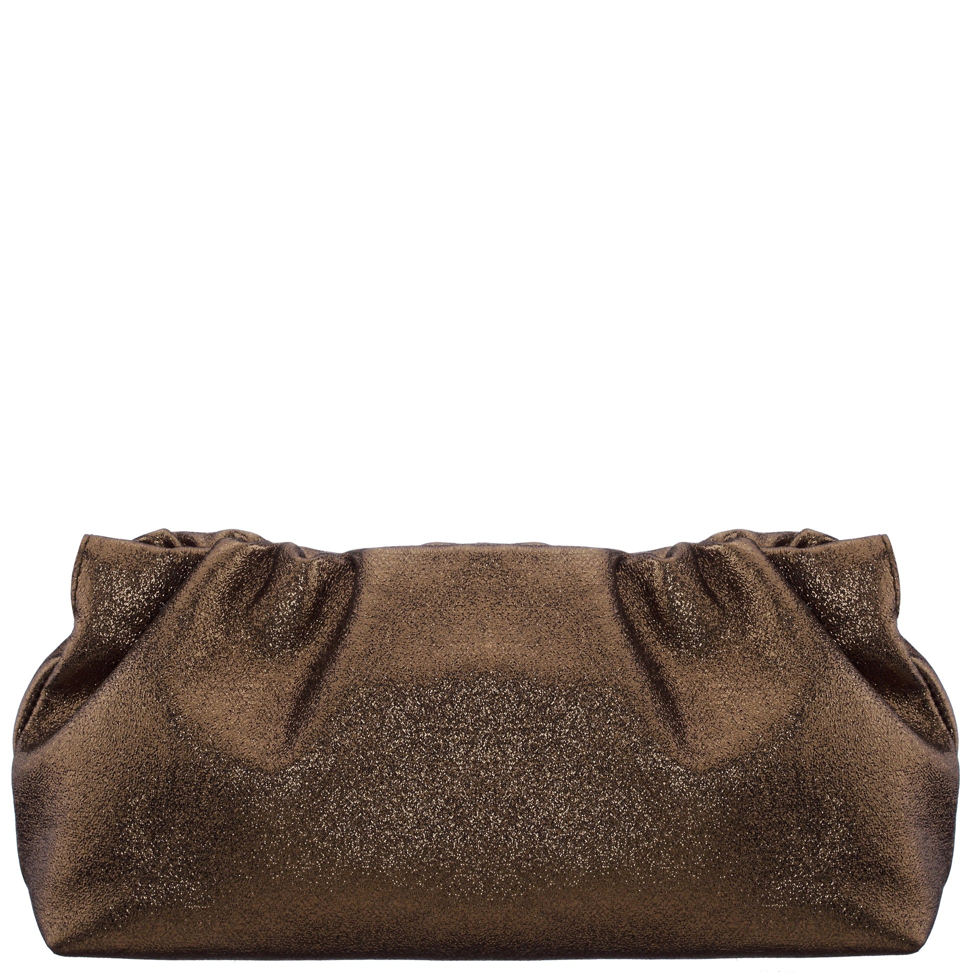 Thea-T Brown Stellarglow Fabric Frame Clutch | Nina Shoes