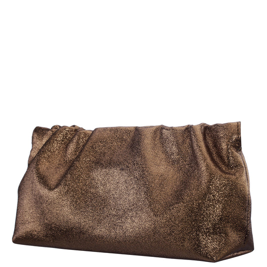 Thea-T Brown Stellarglow Fabric Frame Clutch | Nina Shoes