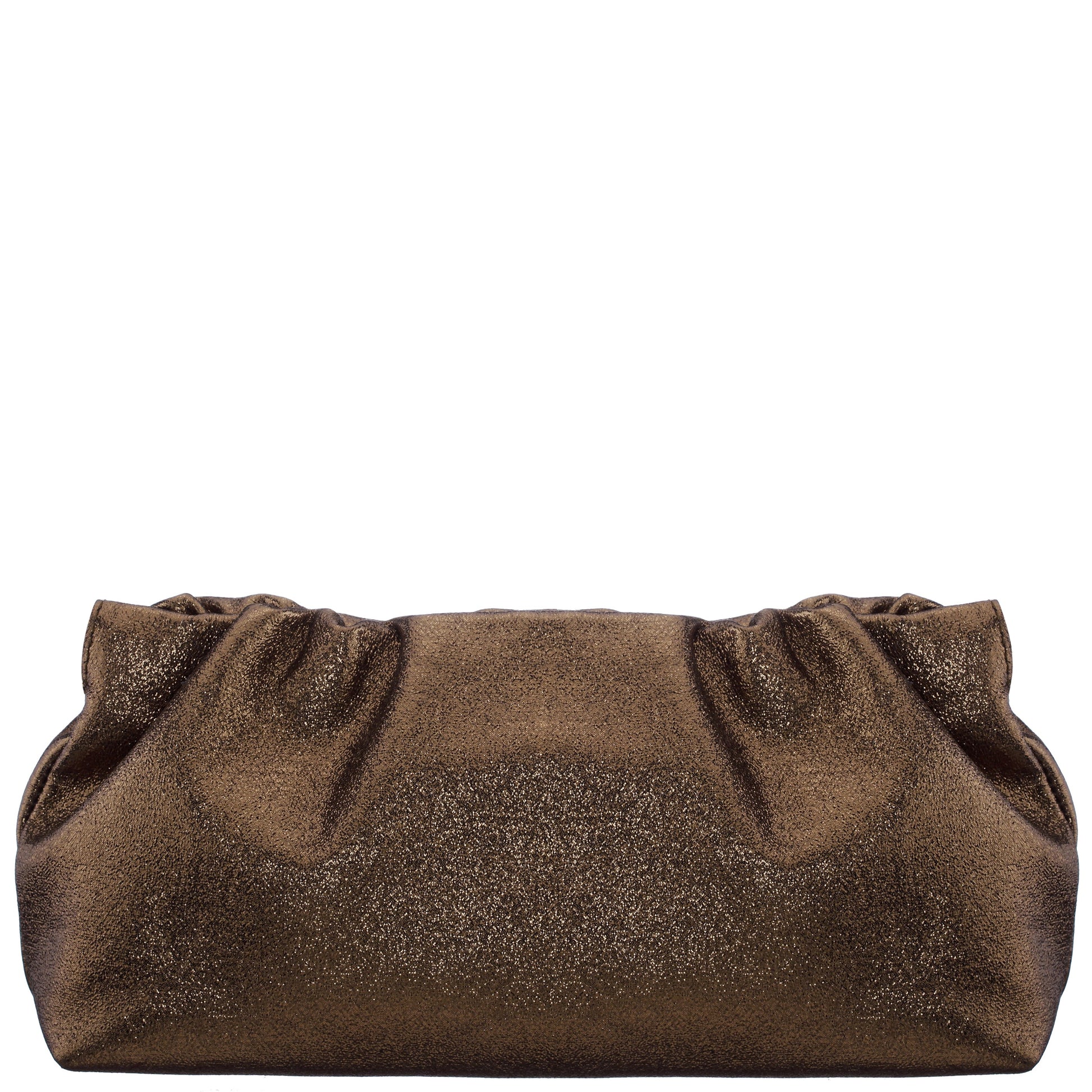 Thea-T Brown Stellarglow Fabric Frame Clutch | Nina Shoes