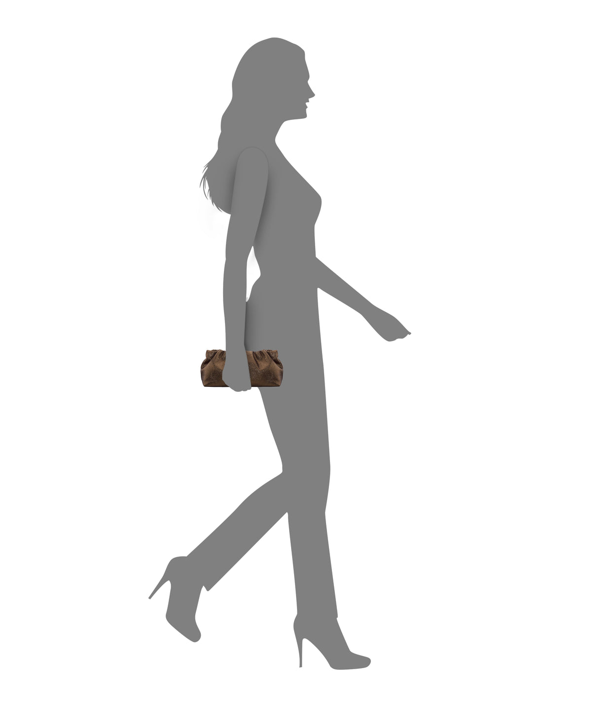 Thea-T Brown Stellarglow Fabric Frame Clutch | Nina Shoes