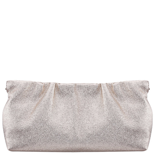 Thea-T Platino Stellarglow Fabric Frame Clutch | Nina Shoes