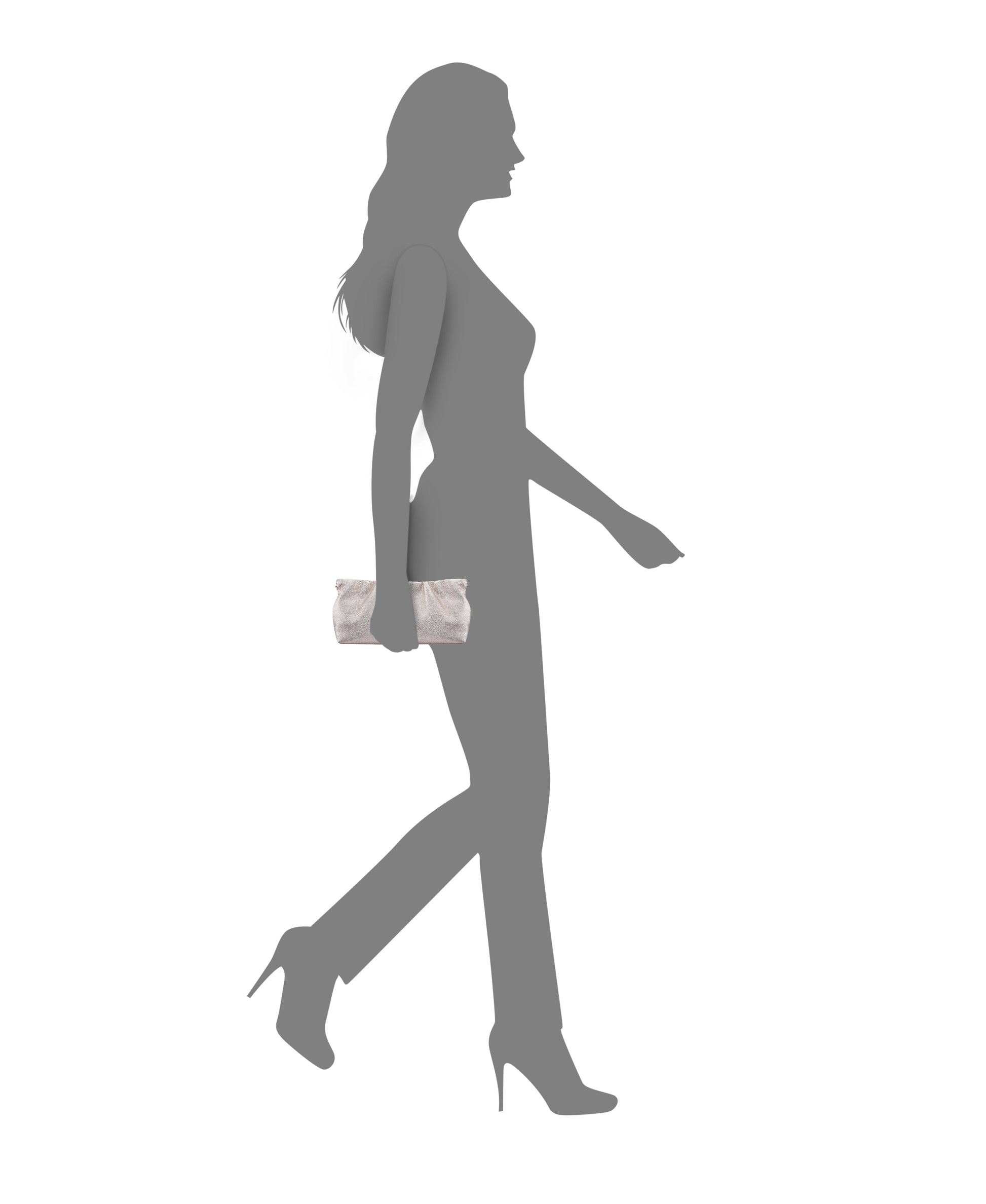 Thea-T Platino Stellarglow Fabric Frame Clutch | Nina Shoes